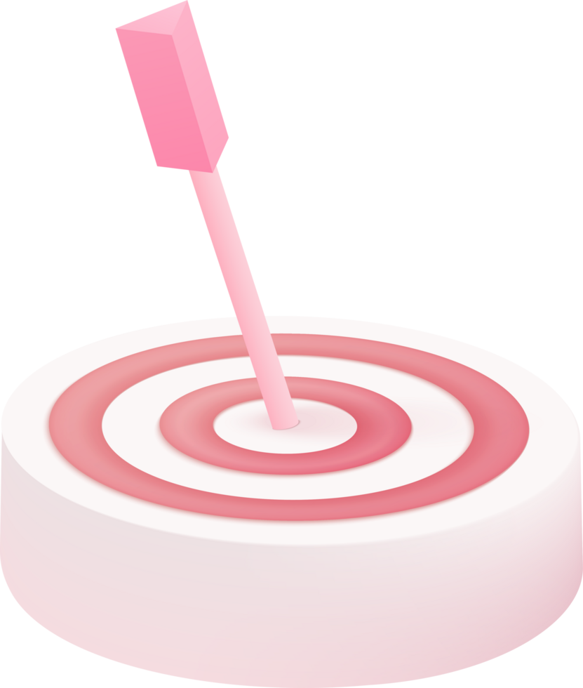 A pink target with an arrow in it png