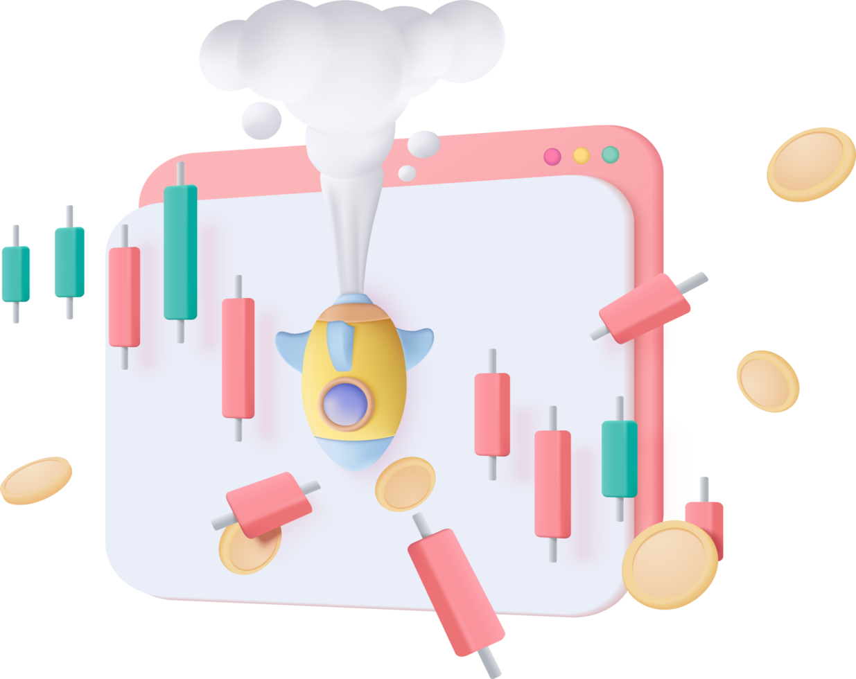 3d statistic graph icon for investment diagram report. Goal for business, bank, finance. 3d analysis investment graph icon illustration png