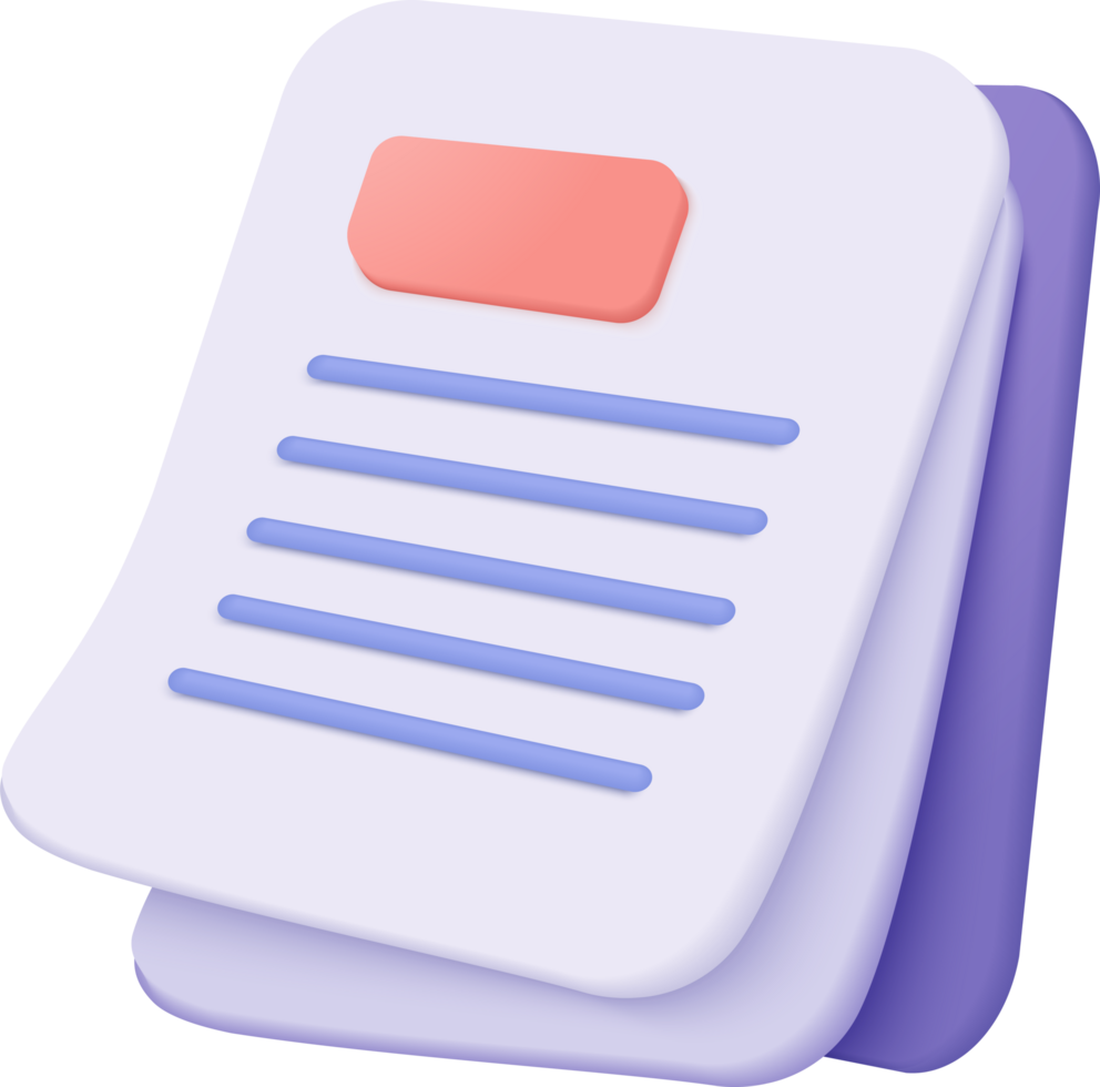 A stack of papers with a red sticker on it png
