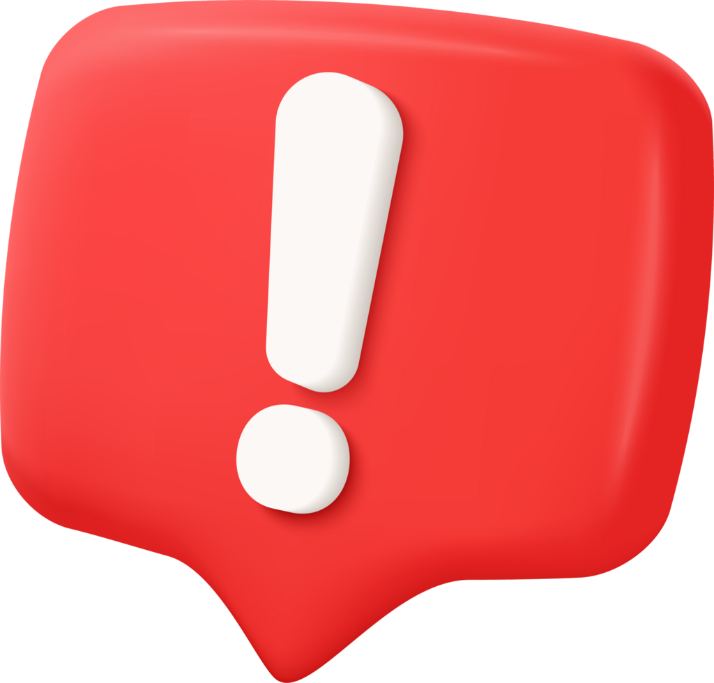 3D minimal notification icon with bubble speech for reminder. new alert social media png