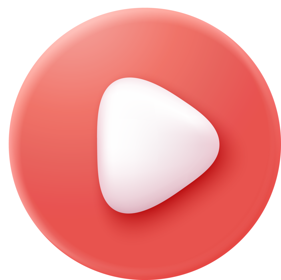 3d social media player. Red round play buttons for start multimedia with , audio playback. watch buttons png