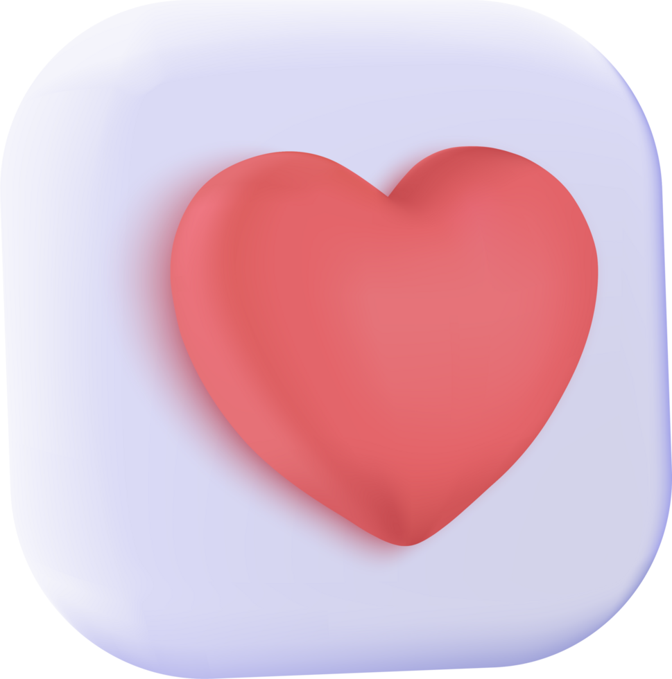 A heart icon on a white square png