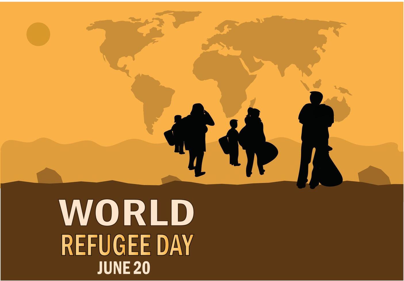 World refugee day concept illustration vector