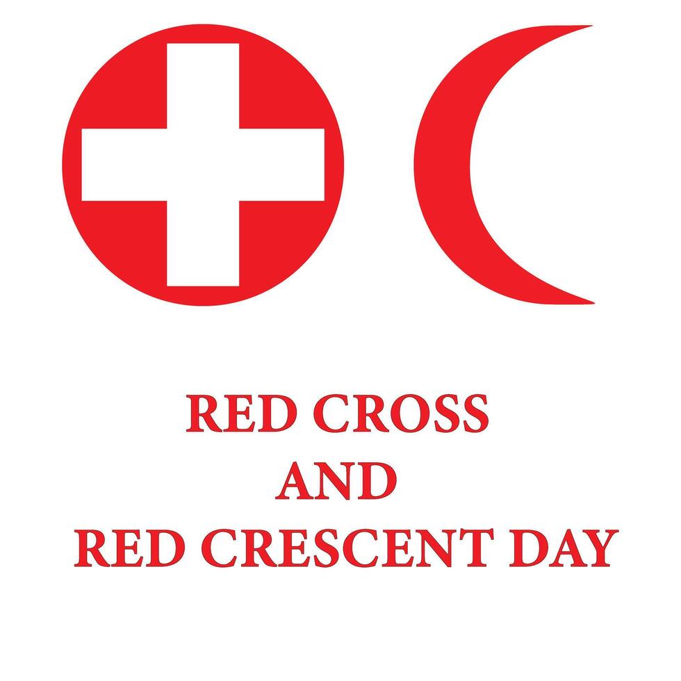 Red cross and red crescent day vector
