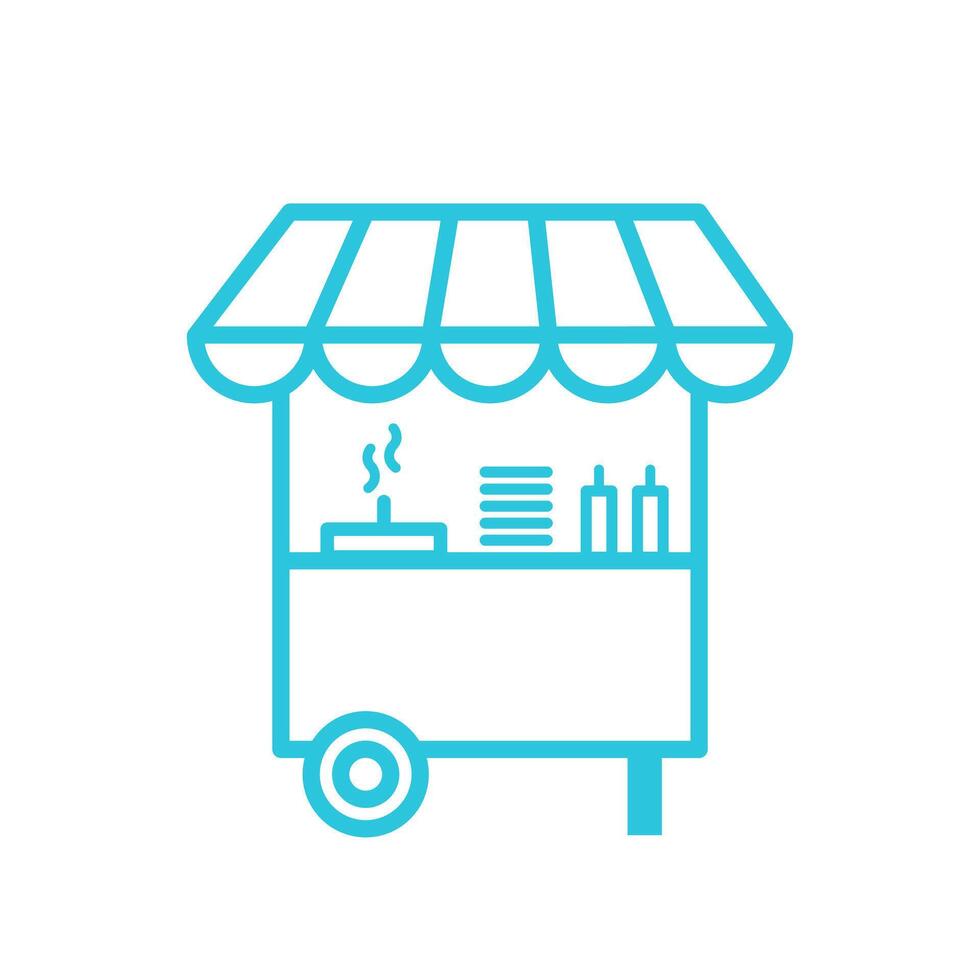Snack Cart, Street Food Icon, Isolated on white, From blue icon set vector