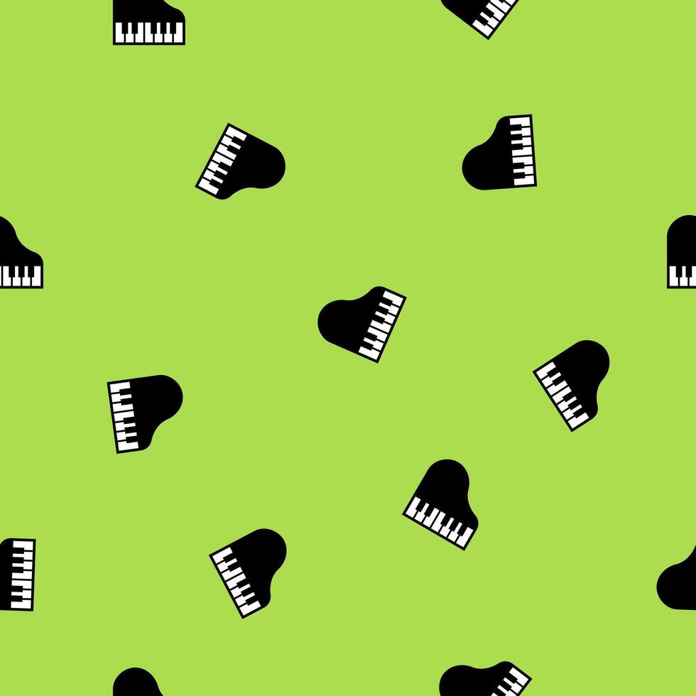 Piano seamless pattern texture background, green background vector
