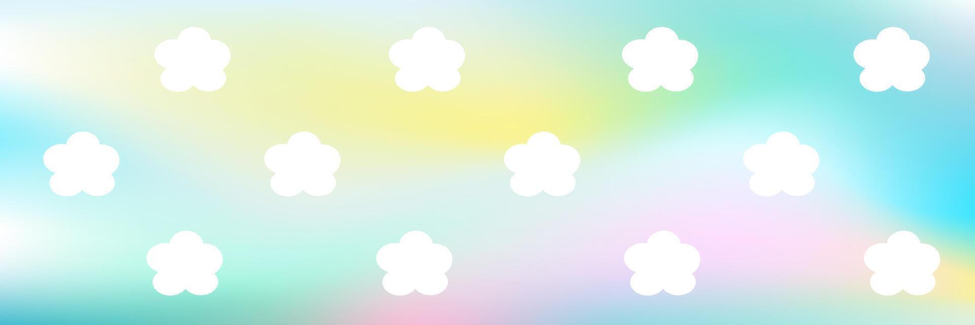 White Clouds and Sky Banner Decoration vector