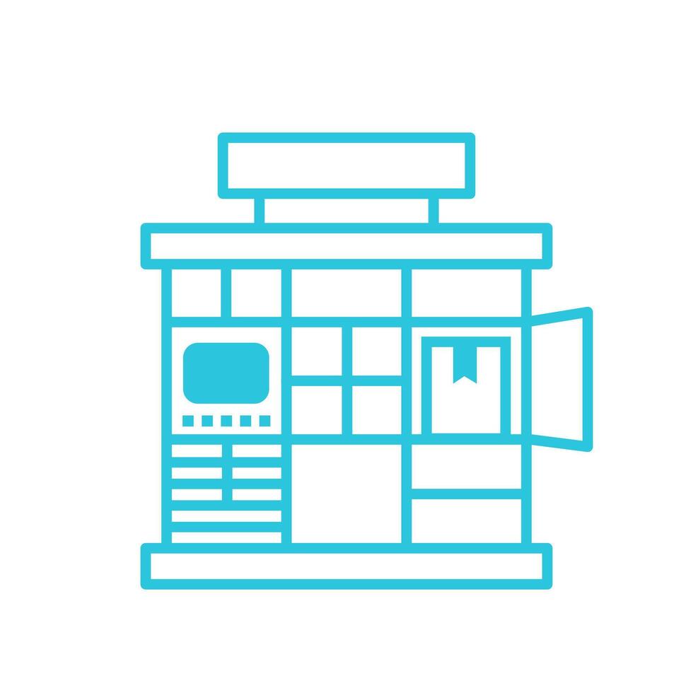 Public Parcel Locker Icon. Isolated on white background. From blue icon set. vector