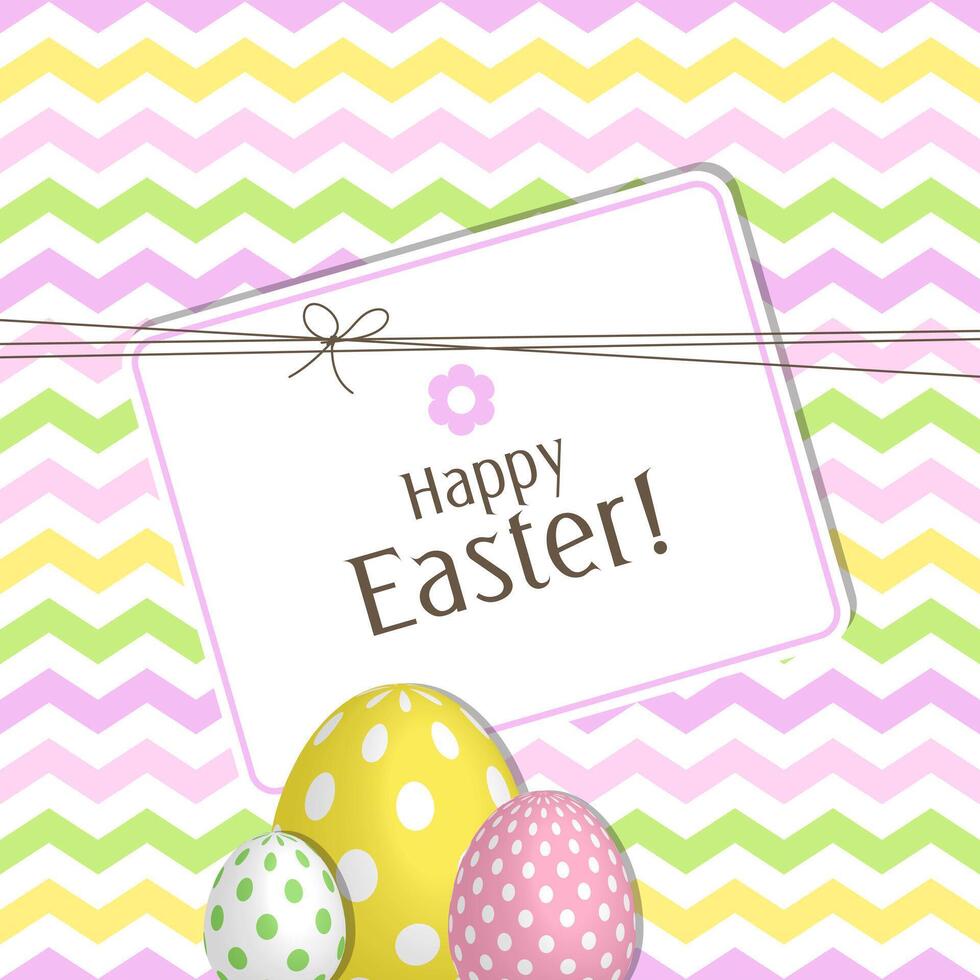 Easter Card with Colorful 3D Eggs design vector
