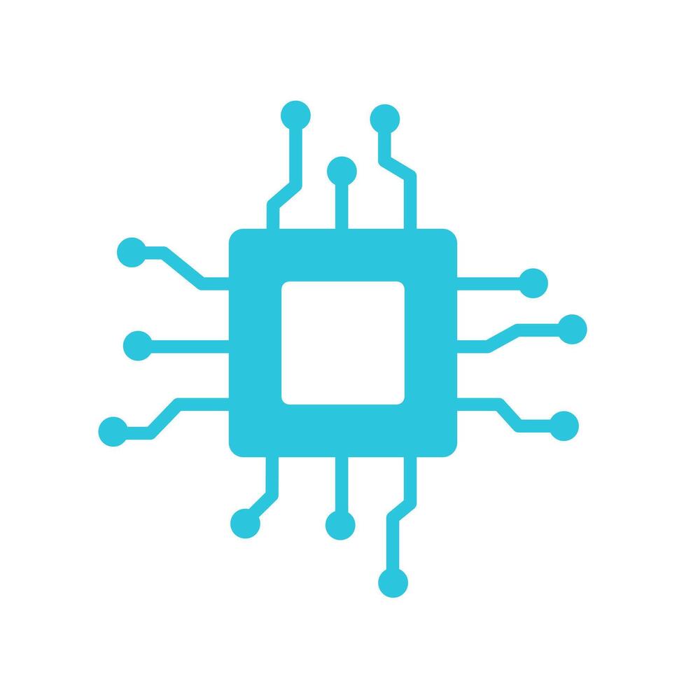 Microchip icon, Isolated on white background, From blue icon set vector