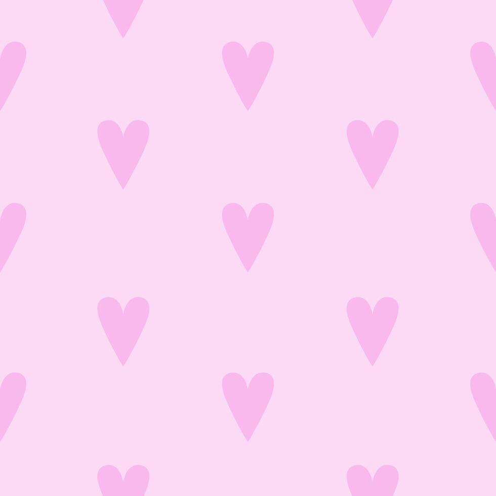 Loving Hearts, Seamless Pattern on Pink Background vector