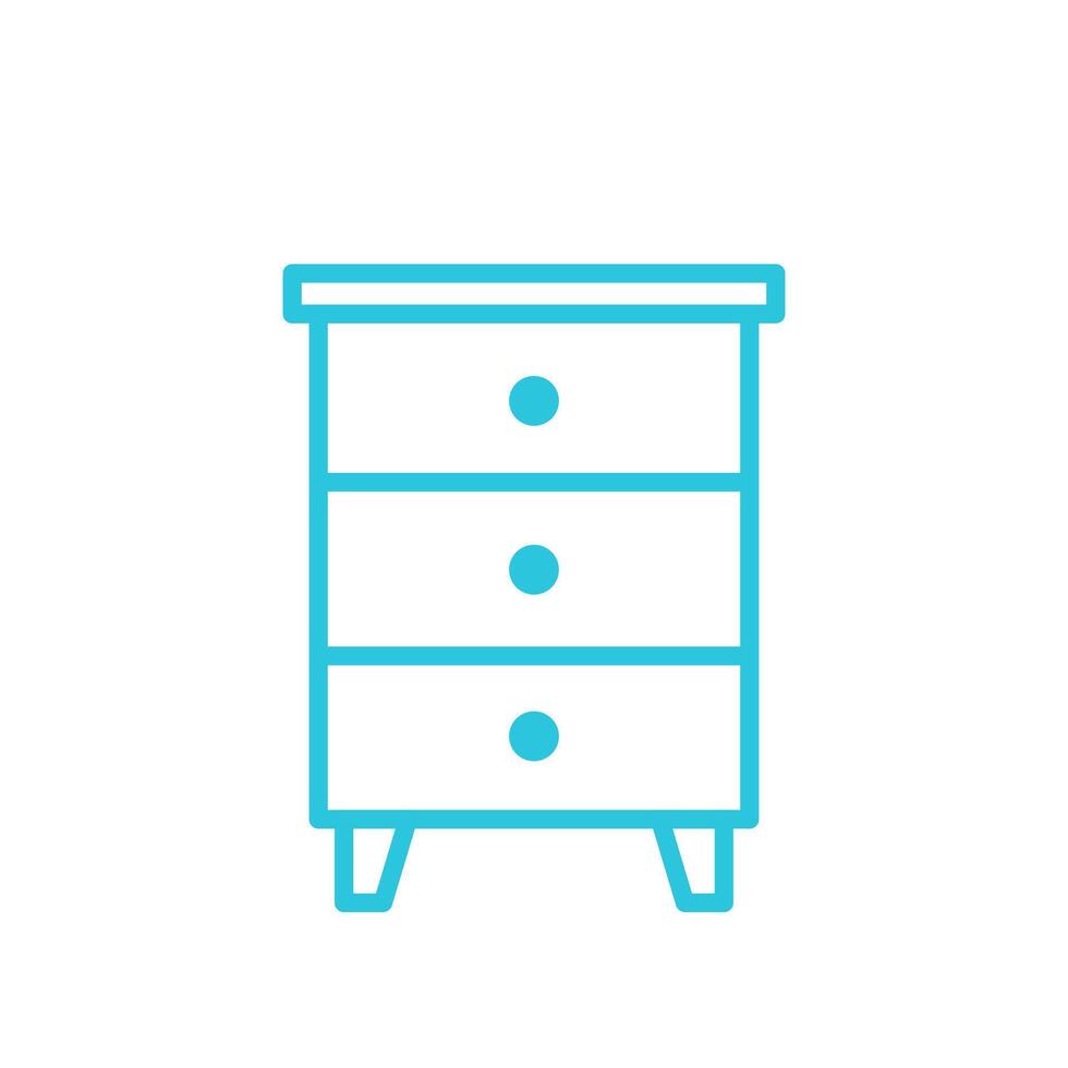 Drawer icon, Isolated on white background. From blue icon set. vector