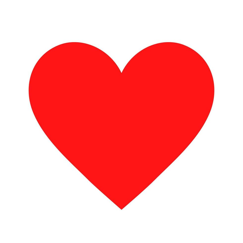 Valentine Red Heart Symbol, Isolated on white background vector