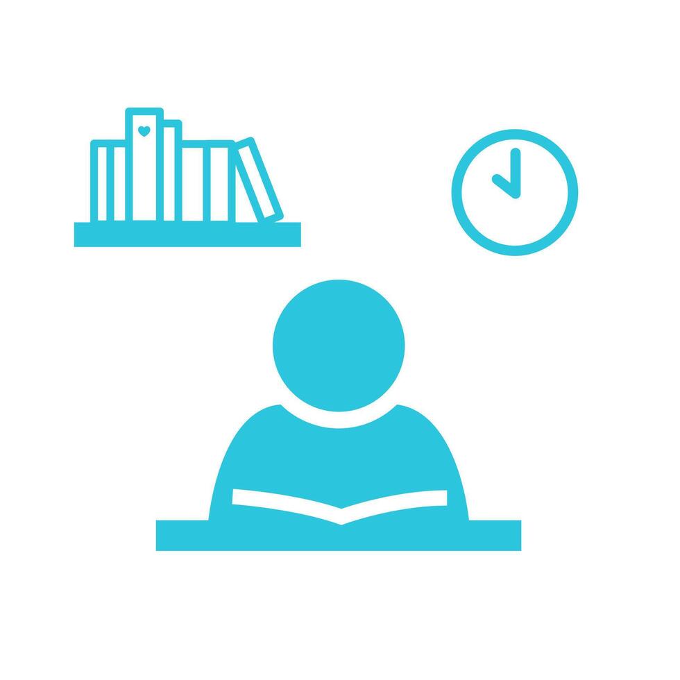 Study time icon. Isolated on white background. From blue icon set vector