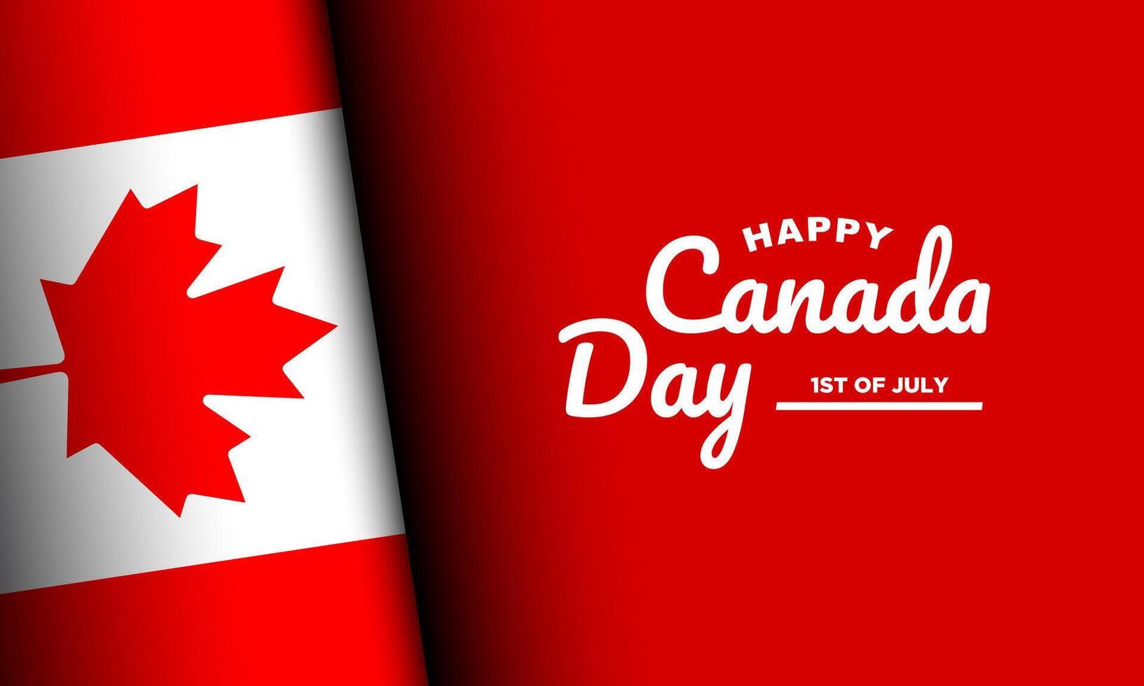 Canada Day Banner Design with Red Background. vector