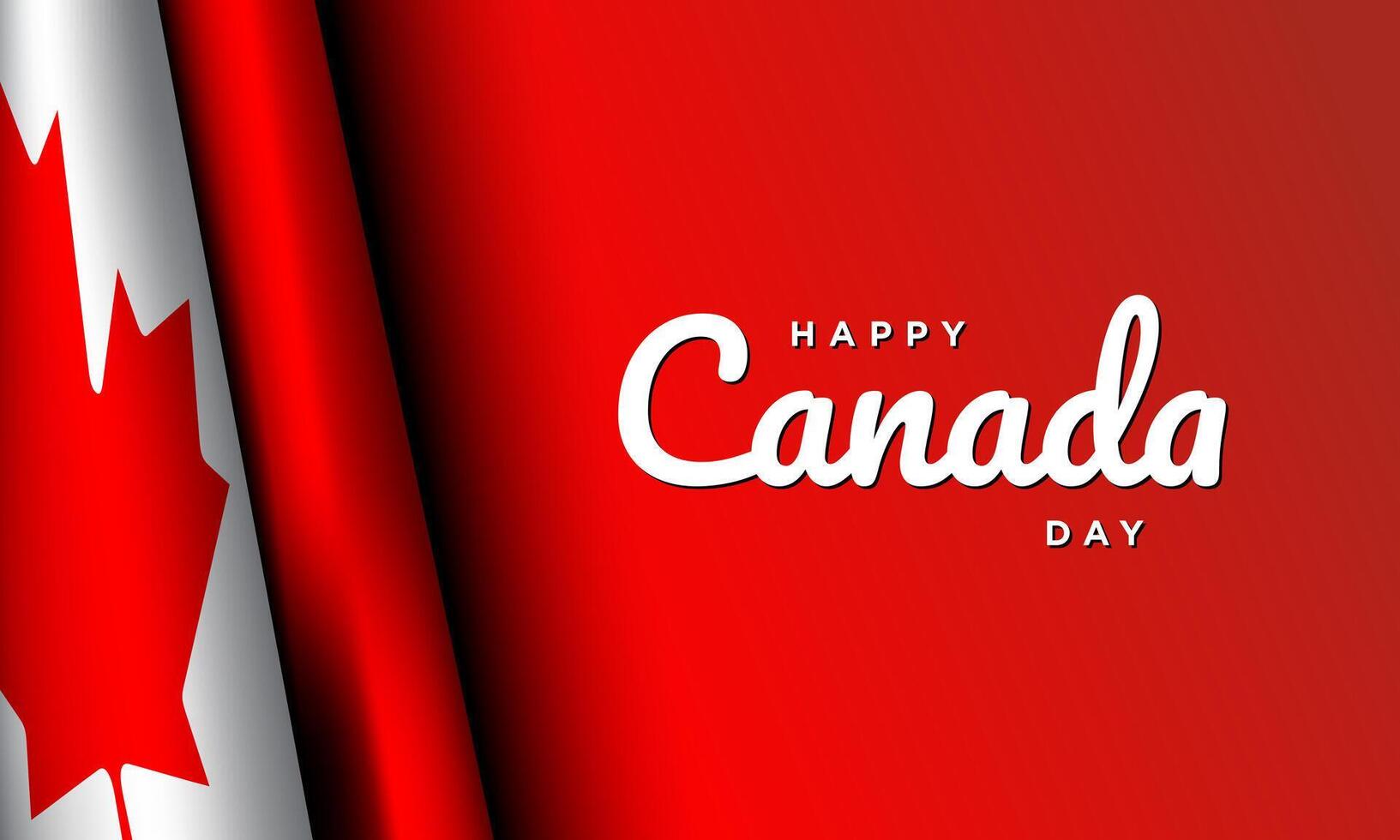 Canada Day Poster or Greeting Card Design with Red Background. vector