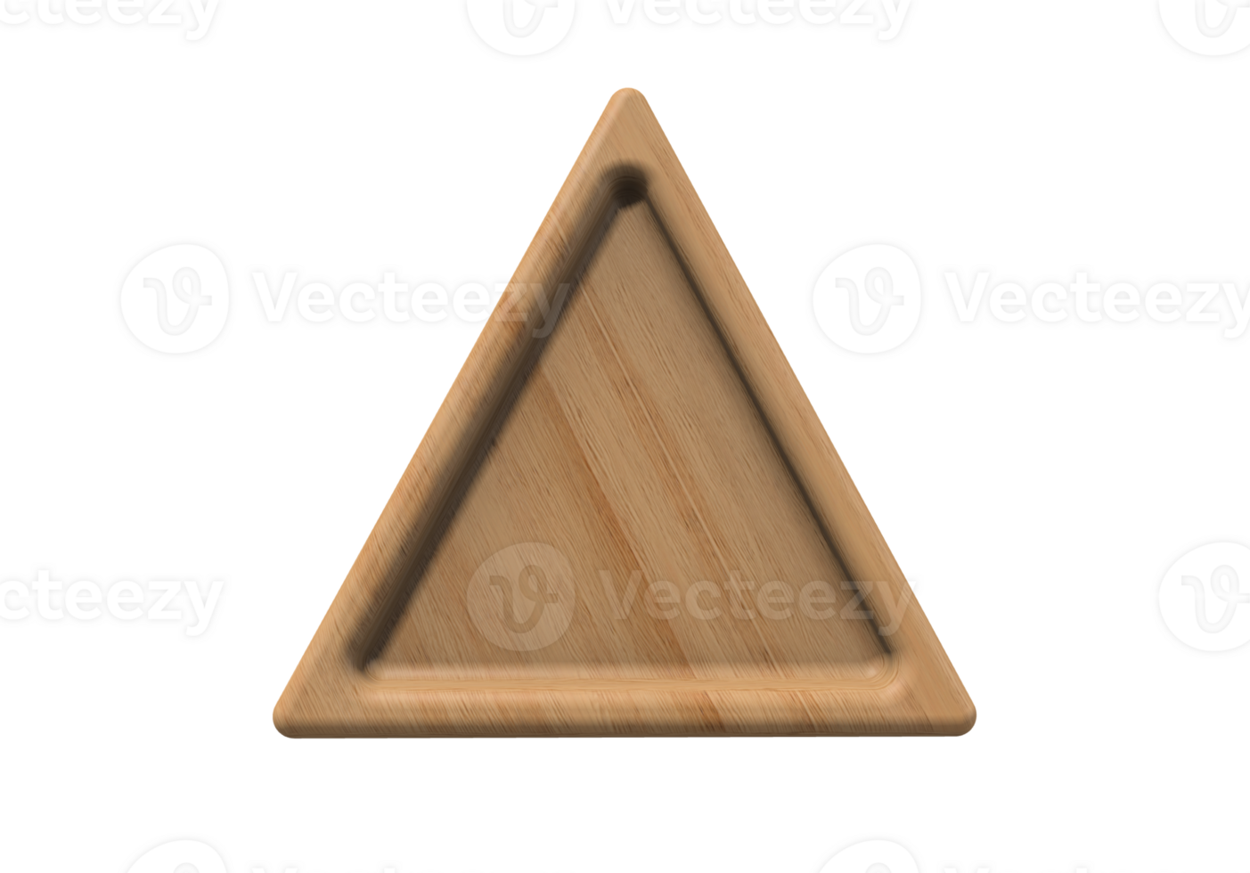 3d wooden triangle with transparent background png