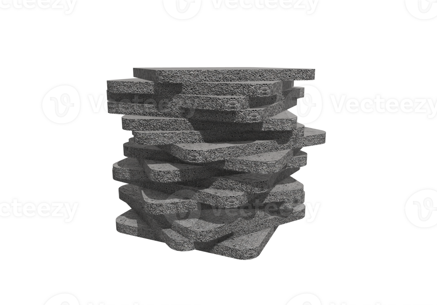 concretet tiles in 3d png