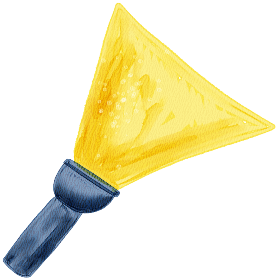 Hand-Drawn Yellow Safety Cone in Watercolor Style png