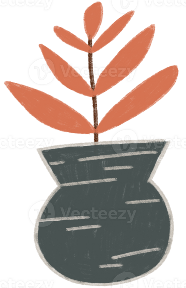 A drawing of a plant in a pot png
