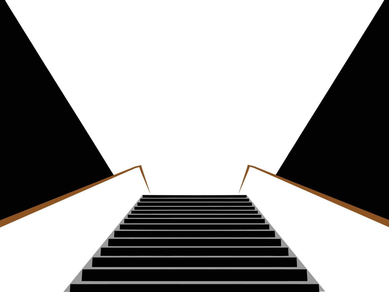 silhouette of ladder with walls, stairs to the sky vector