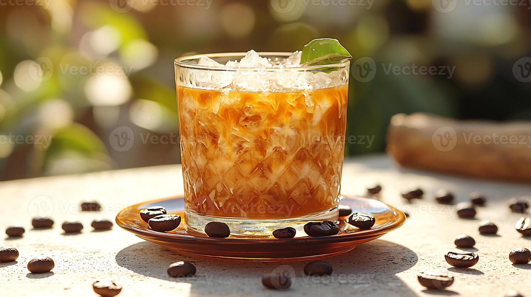 A glass of iced coffee photo