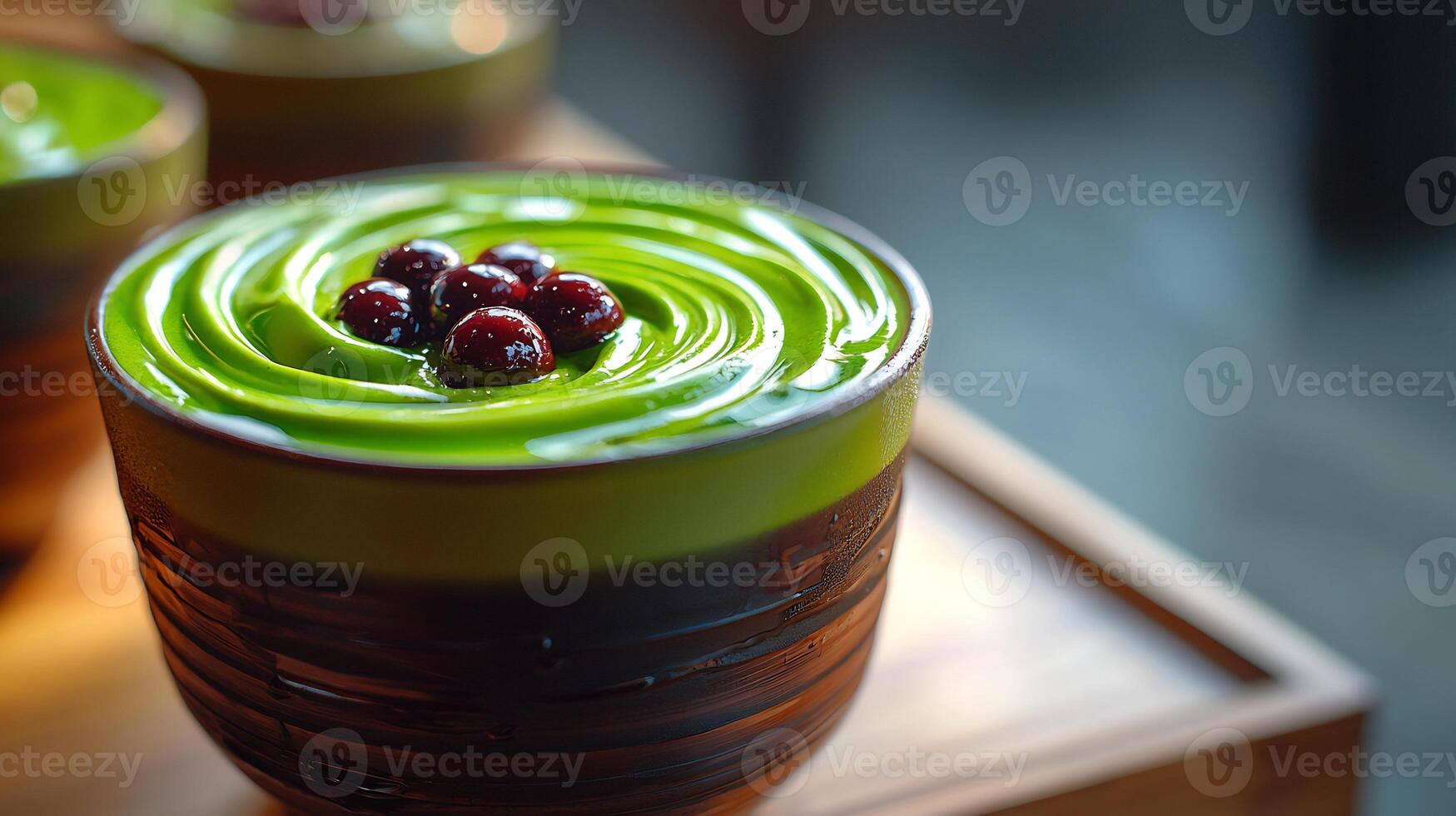 Green smoothie with berries photo