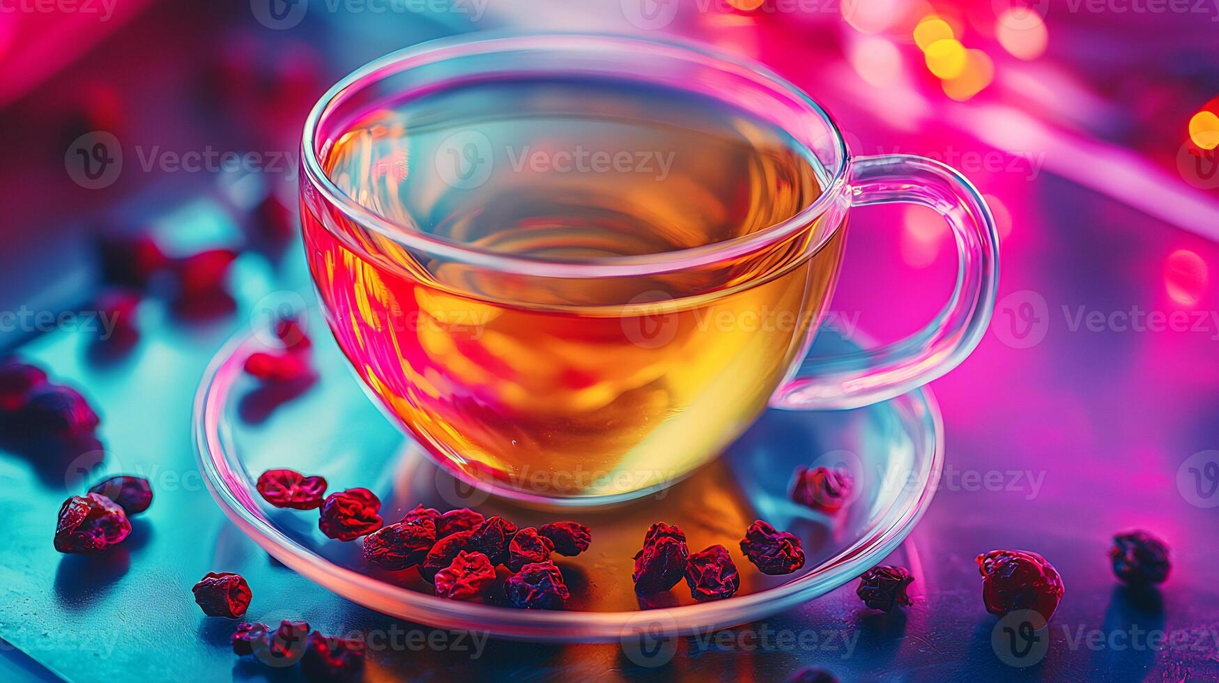 A glass cup of tea photo