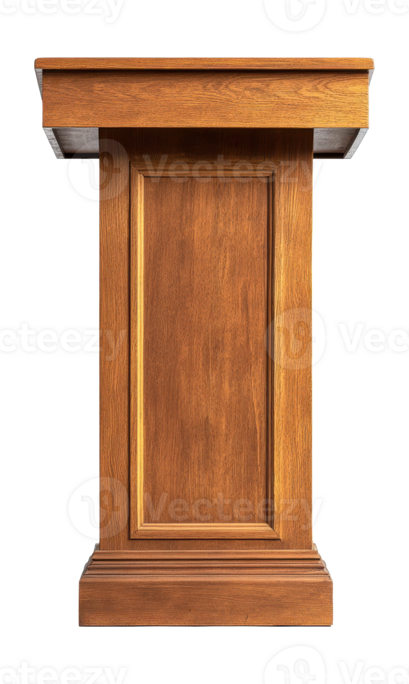 Wooden Podium Isolated on Transparent for Presentations and Public Speaking png