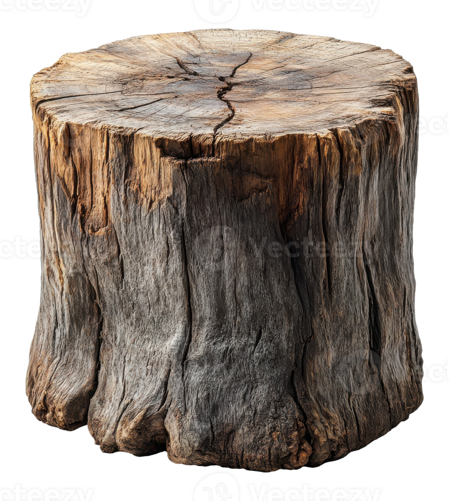 Tree Stump Detailed Texture on a Transparent Background Image png