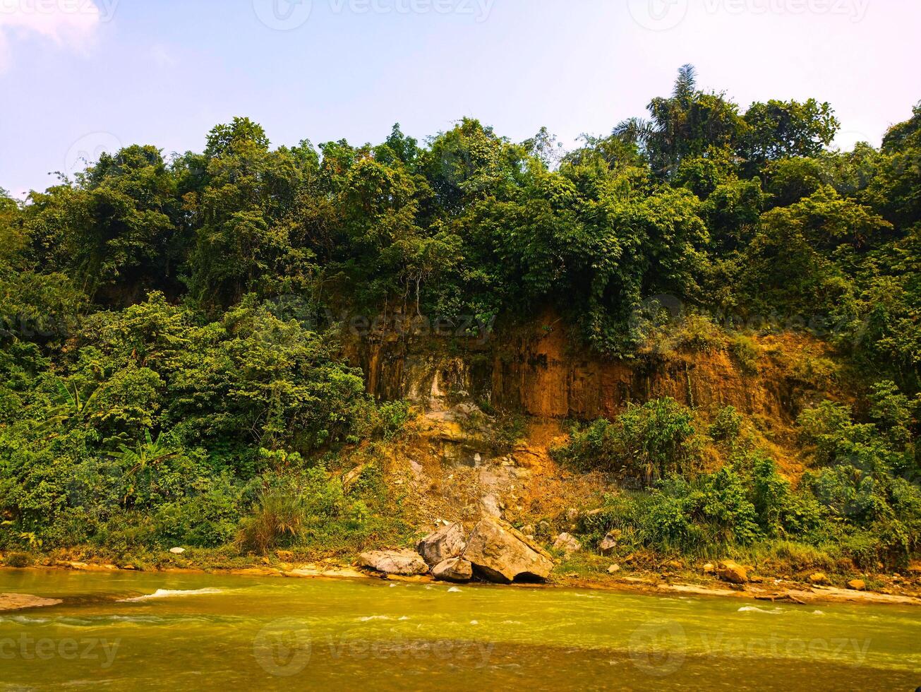A river with a boat on it photo