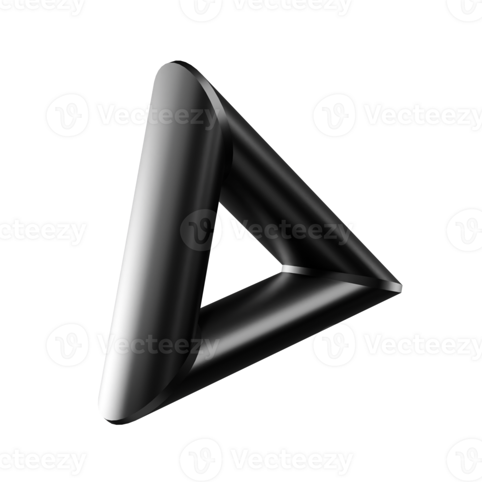 3d abstract icon black triangular ring png