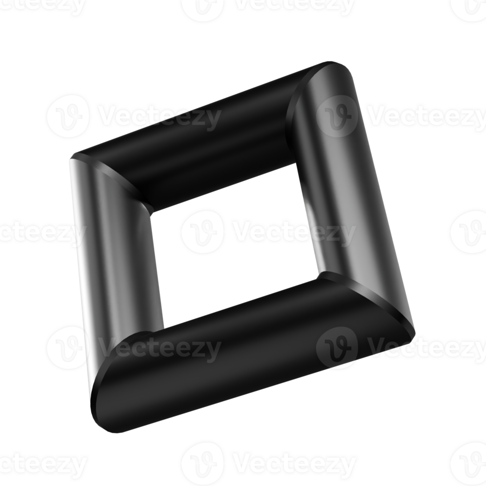 3d abstract icon black square frame png