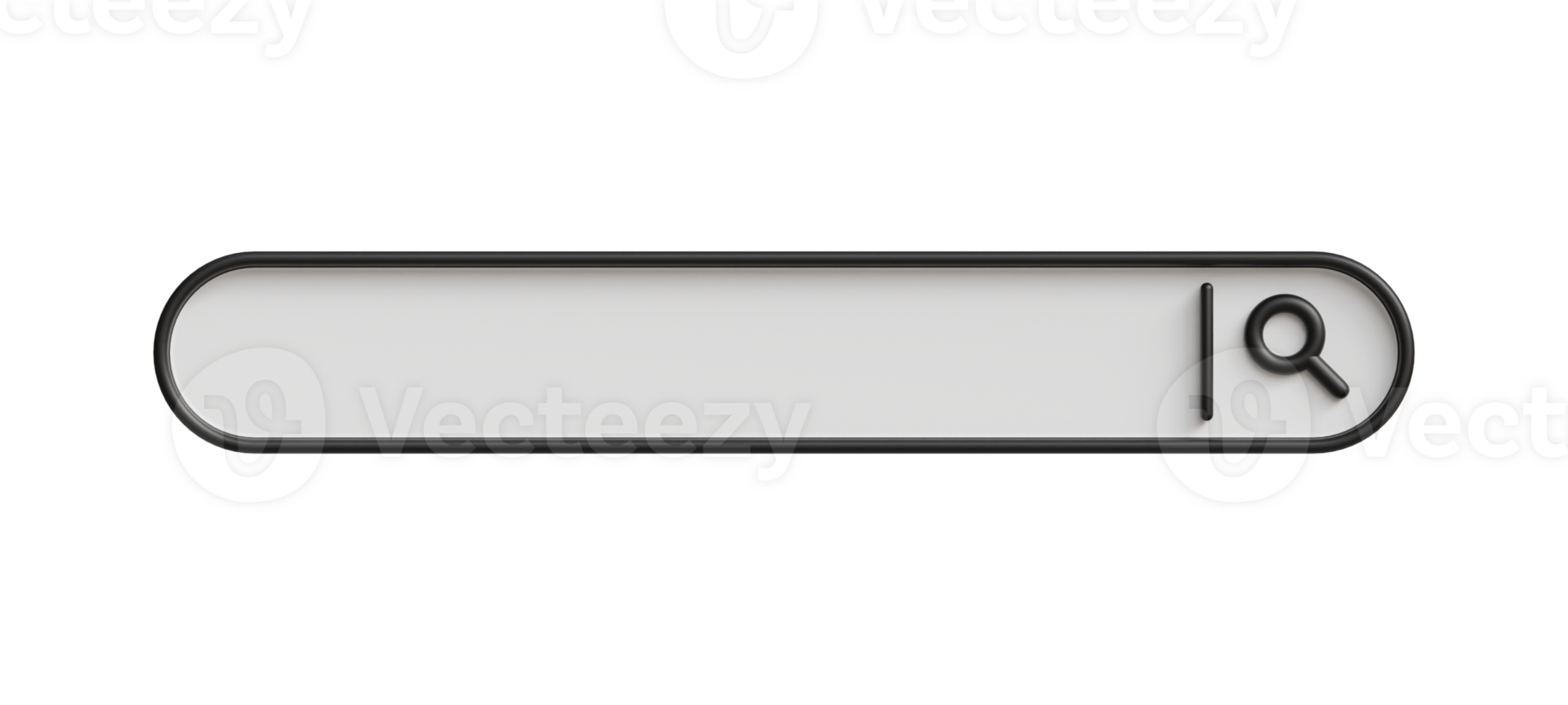 futuristic 3d search bar with inset icon and glow effect png