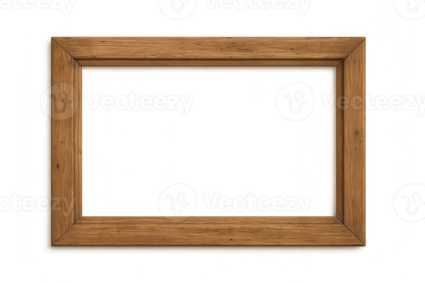 Horizontal wooden frame with transparent background presenting copy space png
