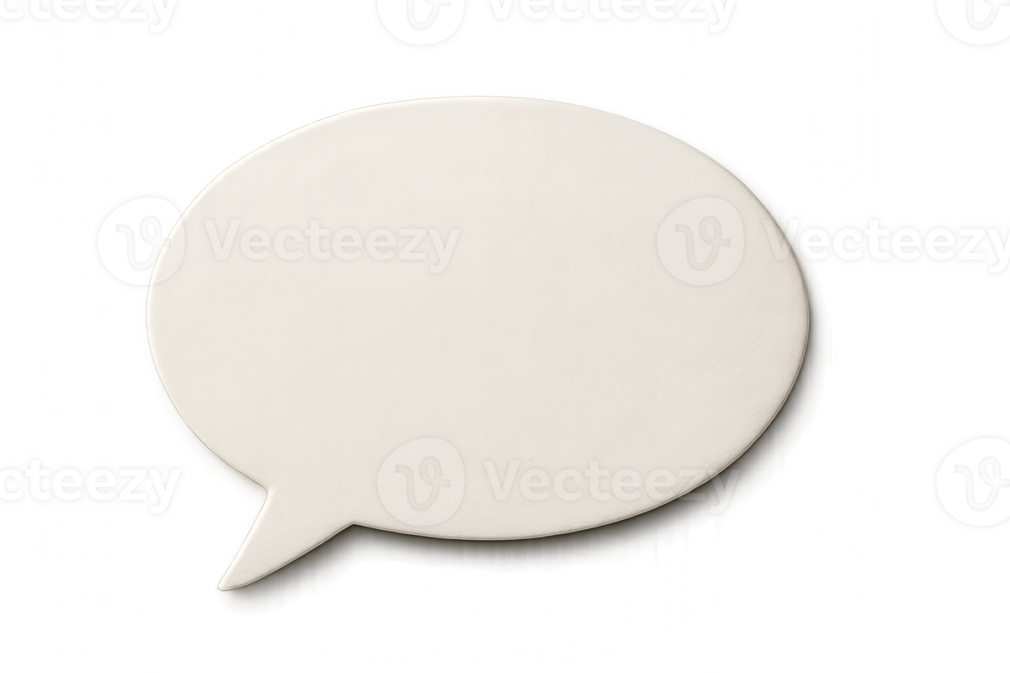 White speech bubble floating on transparent background png