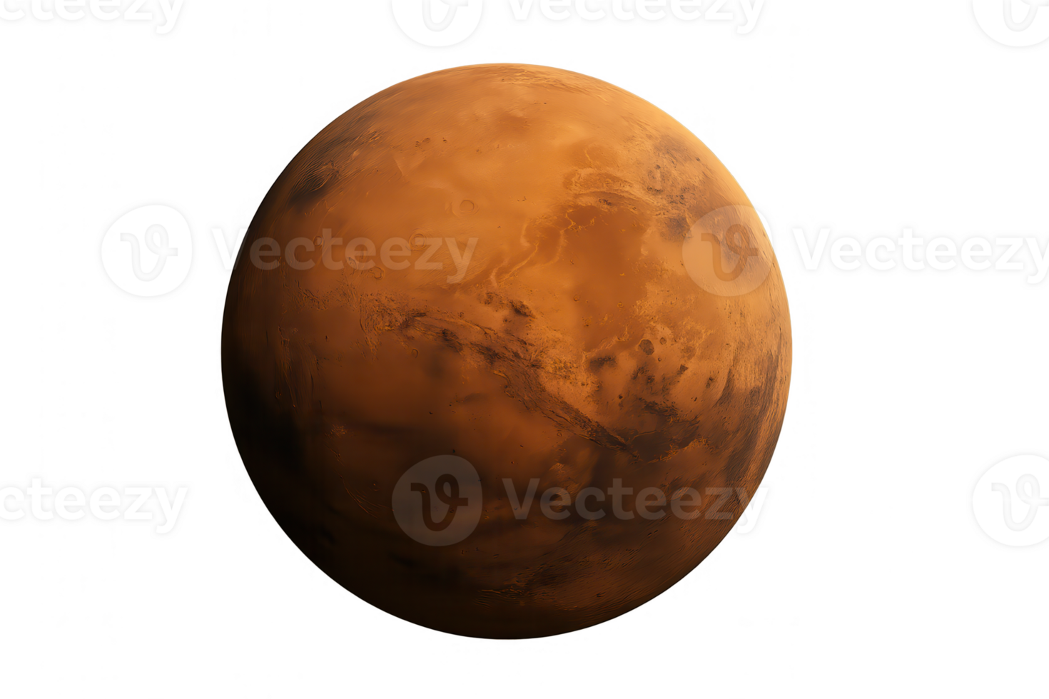 Planet Mars rotating on transparent background png
