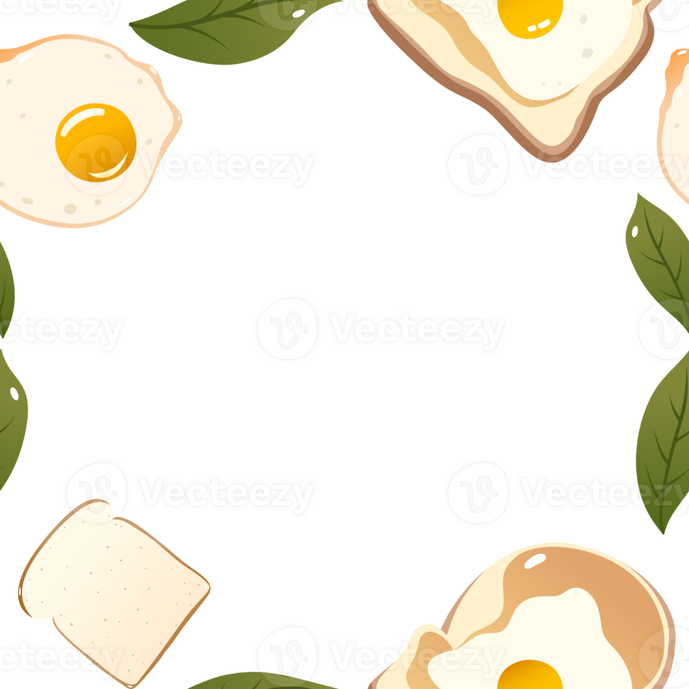 Egg Sandwich pattern with transparent backgroud. Food wrapping pattern png