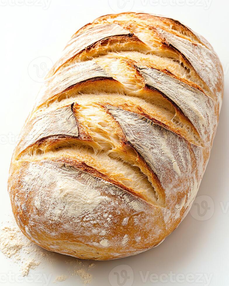 Freshly baked artisan bread loaf. photo