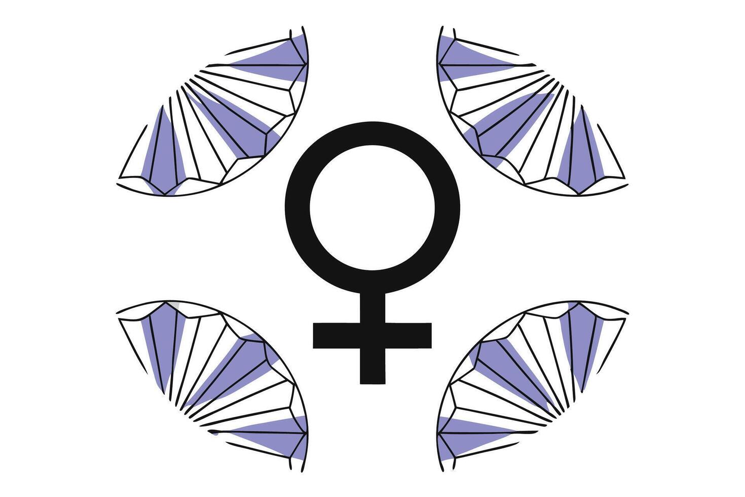 High quality banner advertisement featuring a radially symmetric design centered on a female figure vector