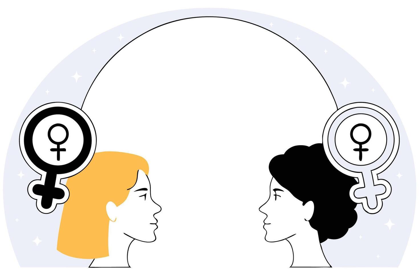Abstract female silhouettes design a symbolic representation of women vector