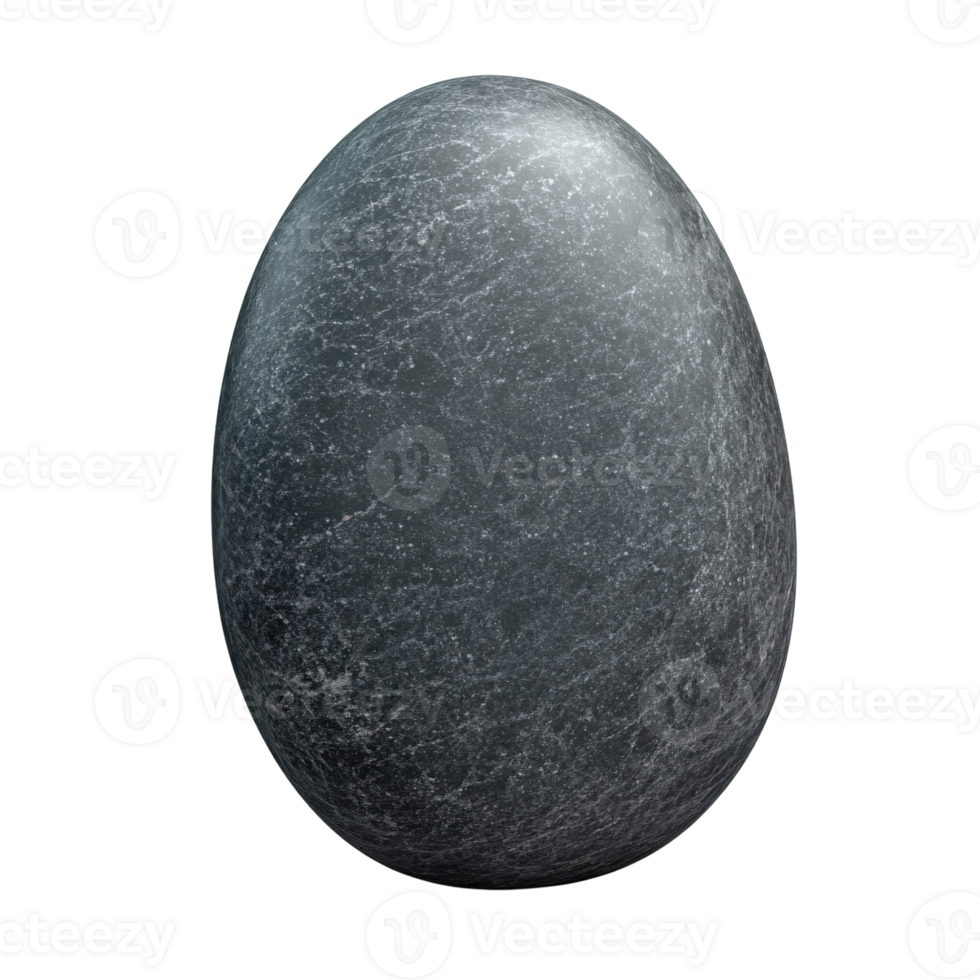 Stone textured egg on a transparent background, symbolizing ancient fossil, mysterious artifact, or geological specimen Concept of paleontology, geology, and archeology png