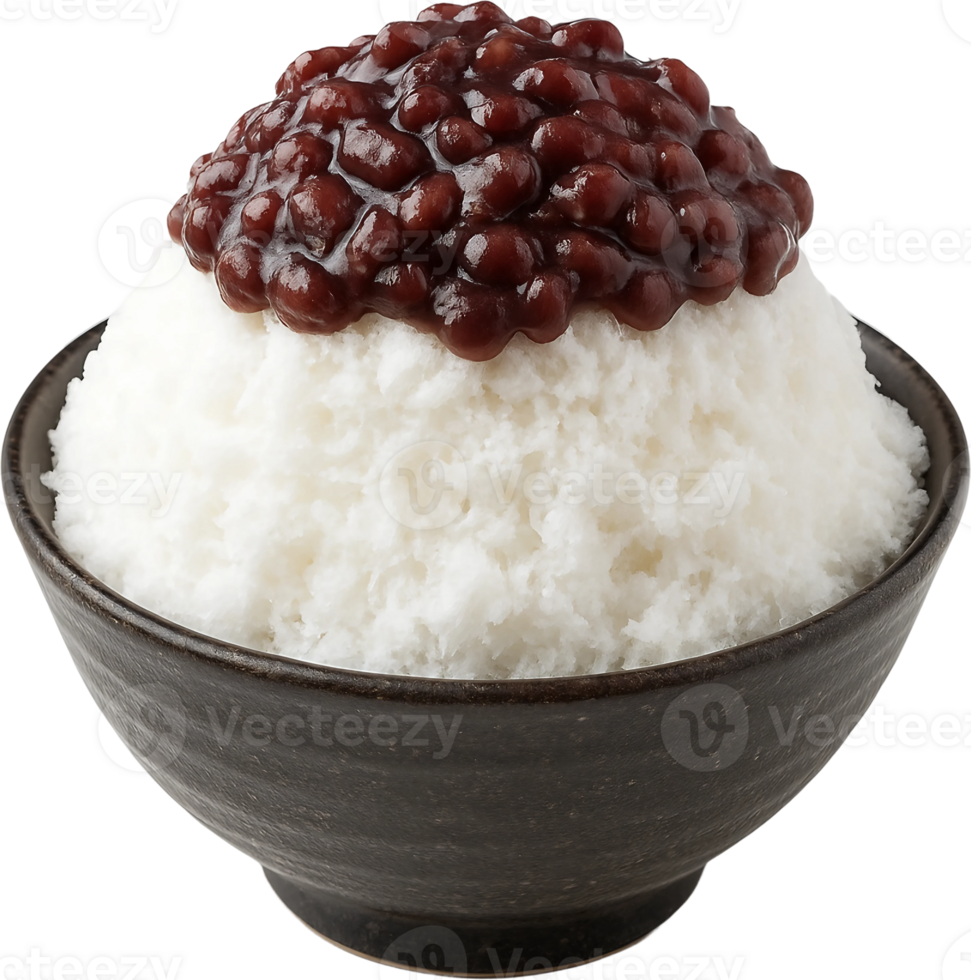 A bowl of rice with red beans on top png
