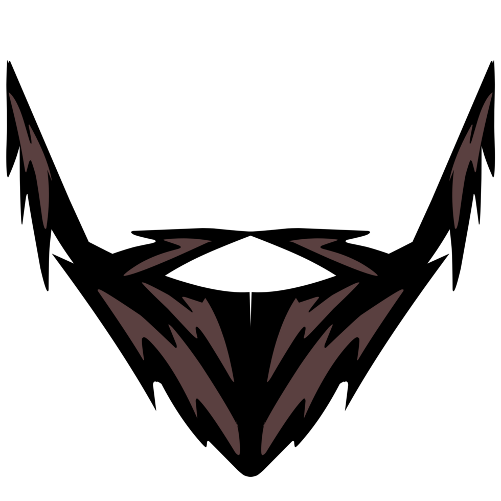 Overgrown moustache and beard illustration png