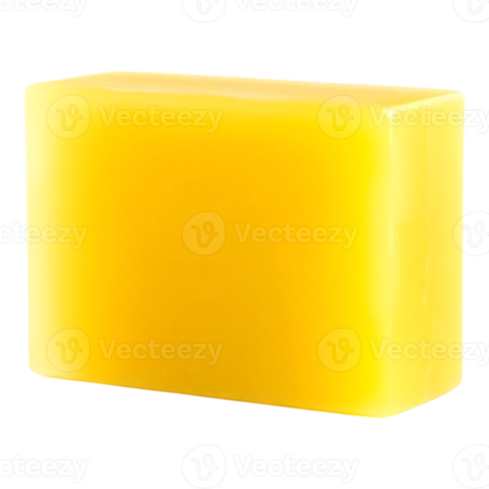 Yellow Soap Bar A Transparent Cube for Cleanliness and Hygiene png