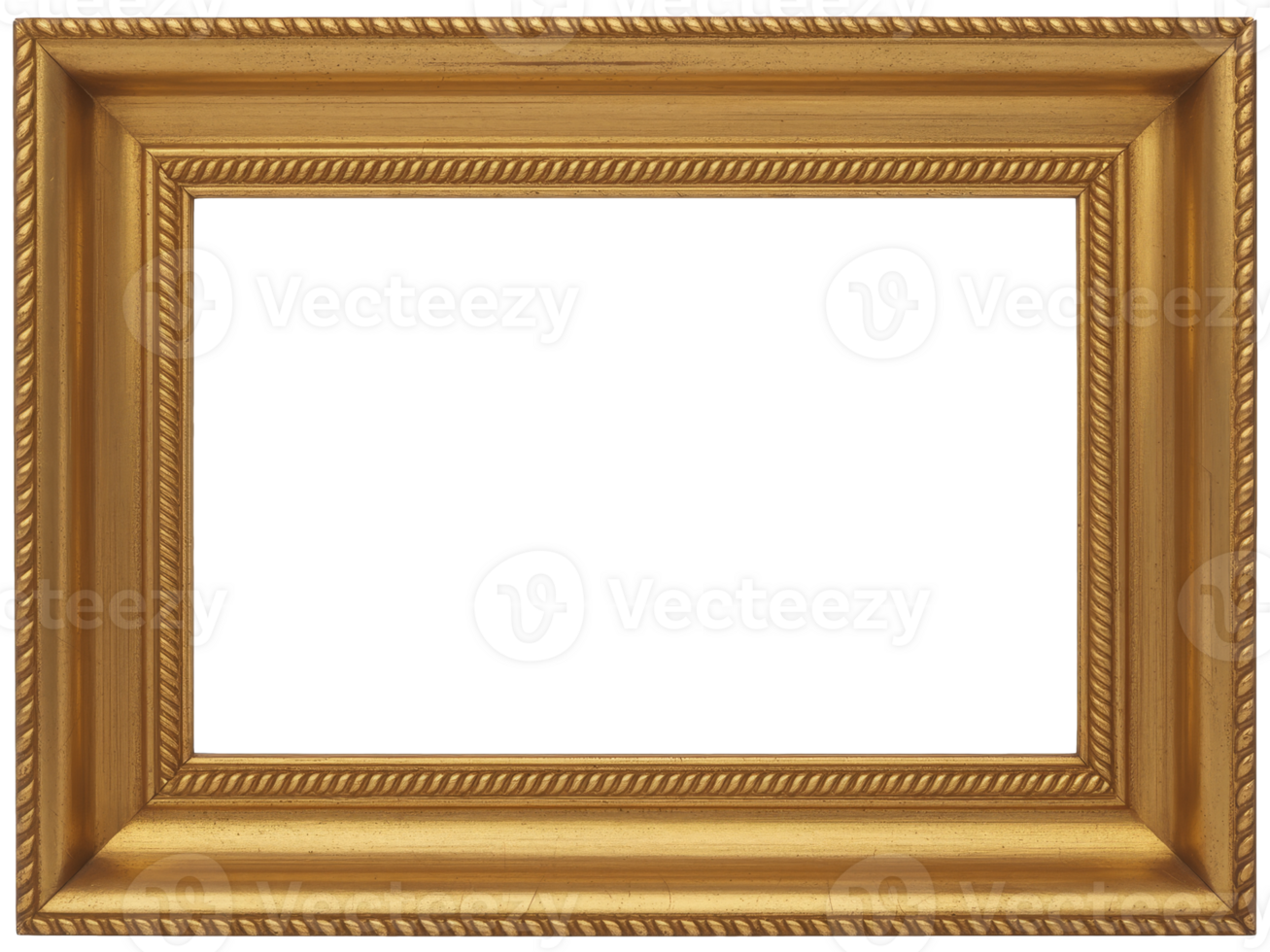 Elegant golden frame ready for a masterpiece to be displayed in an art gallery setting png