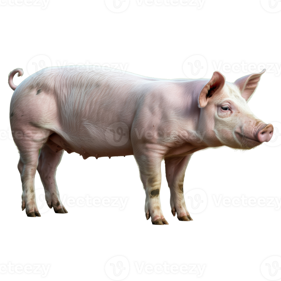 Playful pig trotting through a sunny farmyard, showcasing vibrant health and curiosity in the heart of rural life png