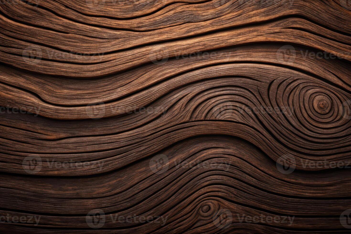 Dark brown wood grain texture with swirling patterns photo