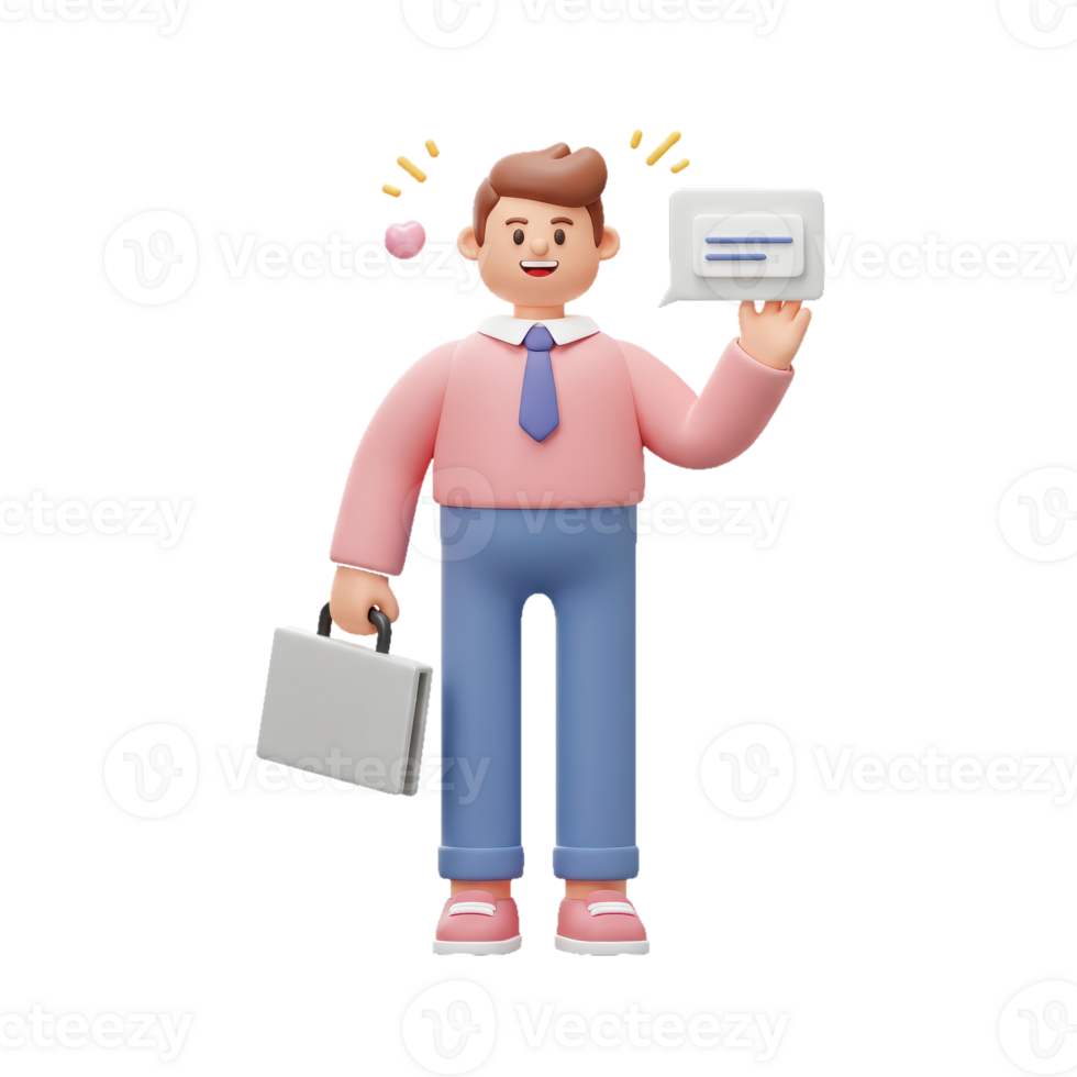 Man with a briefcase and a chat bubble png