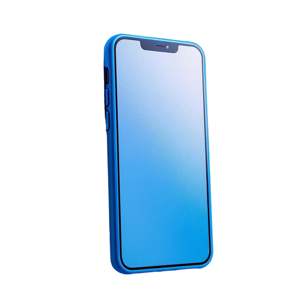 Blue Smartphone Mockup with Modern Design on Transparent Background png